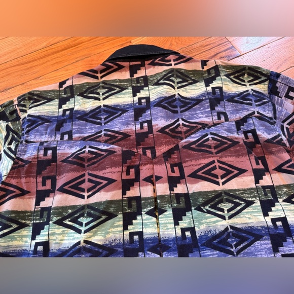 Rodeo Active Shirt Men’s Size L Aztec Retro Rodeo Ranch Western Vintage Cotton - Picture 8 of 12